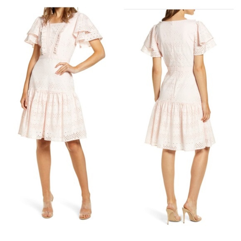 Rachel Parcell Fit & Flare Lace Eyelet dress